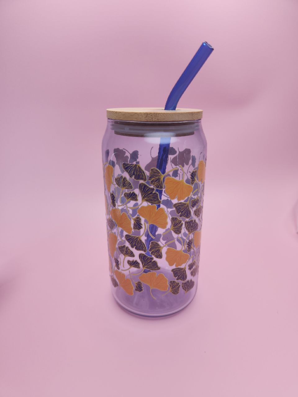 Ginko Leaf Glass Cup