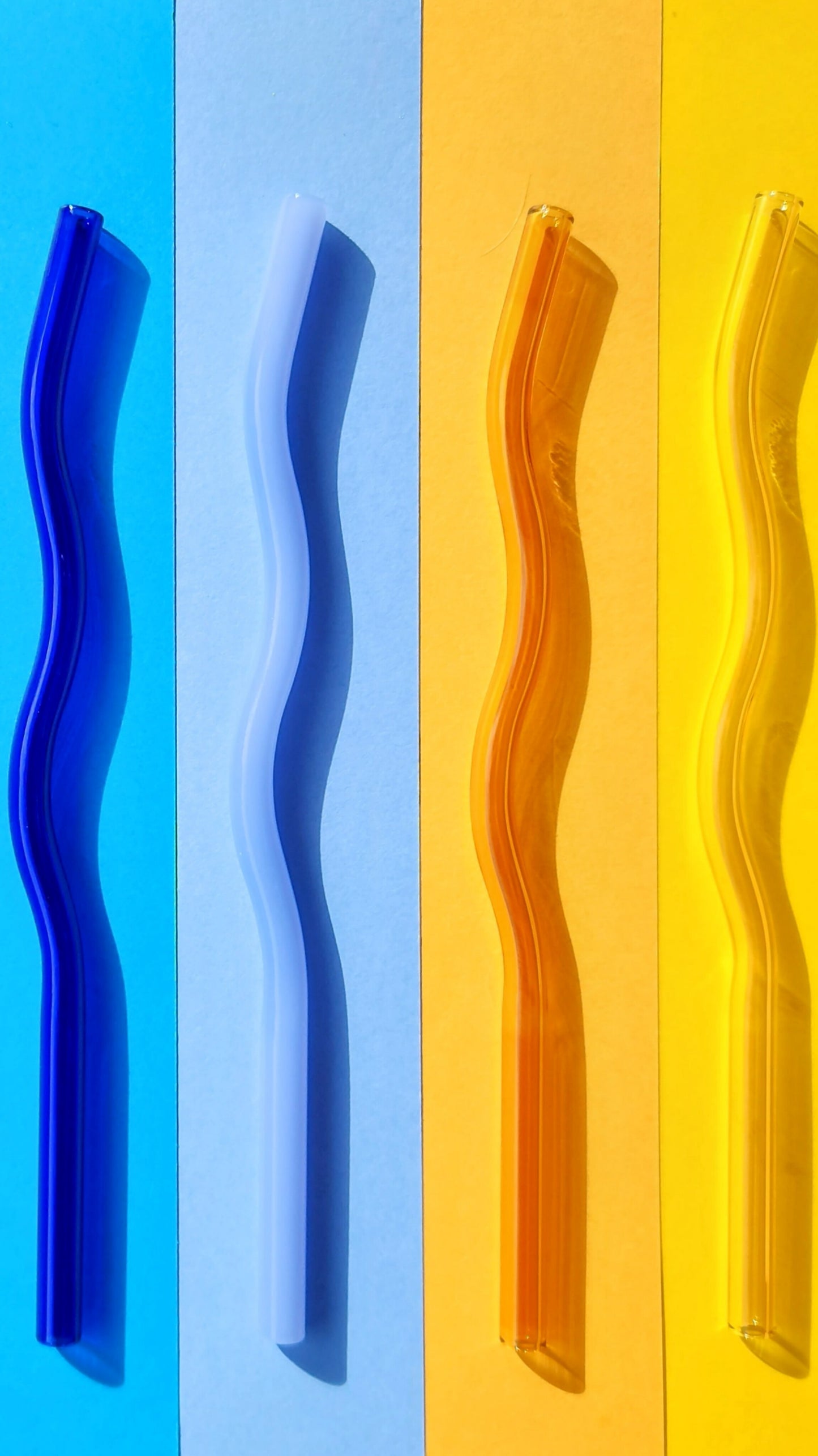 Reusable Wavy Glass Straws