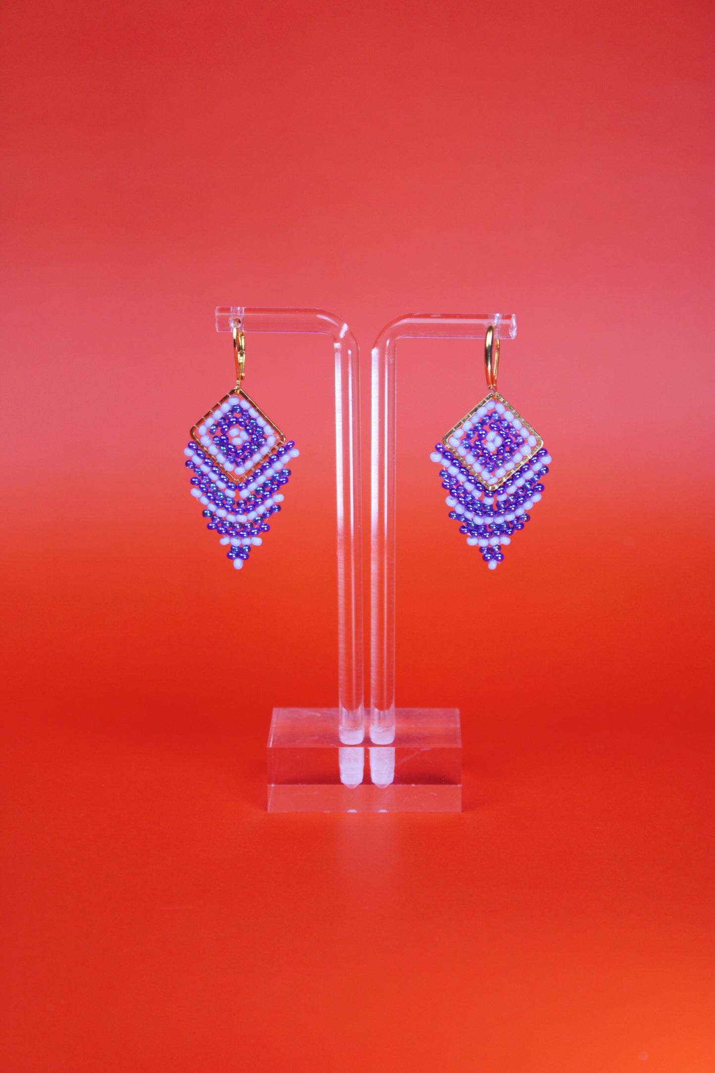 Diamond Shaped Beaded Earrings